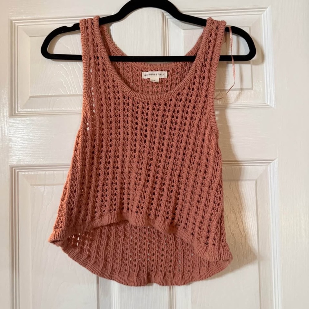 Aeropostale Crochet Tank Top - Dusty Rose